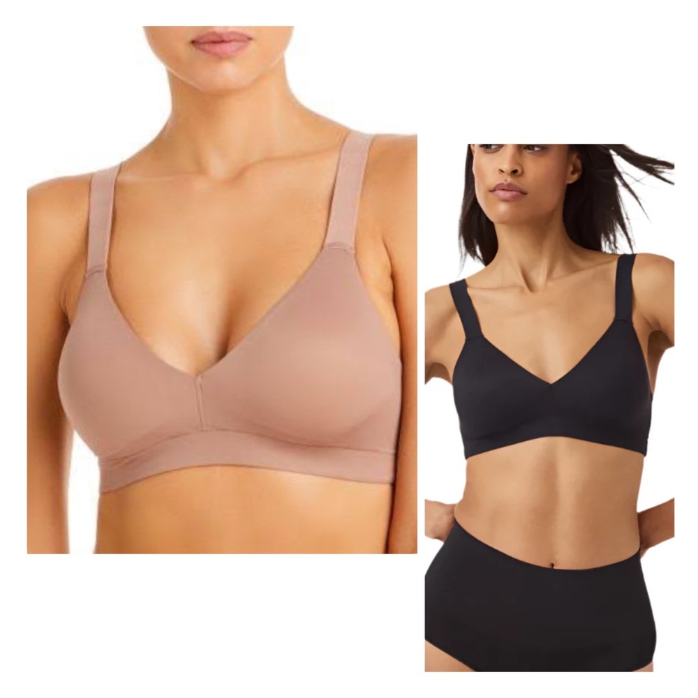 2 SPANX smooth Bra-llelujah! Lightly Lined Bralette Size Medium Black Nude